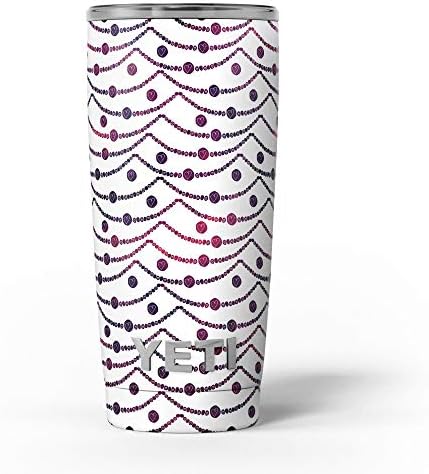 תכנן קווי חשמל של Skinz Polka Dot עם מיני לבבות - ערכת גלישת ויניל מדבקות עור תואמת את כוסות הכוס הקירור של Yeti Rambler