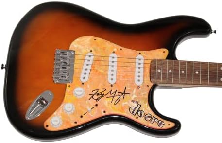 ריי מנזרק חתם חתימה בגודל מלא יד מצוירת יחיד במינו פנדר סטראטוקסטר גיטרה חשמלית עם ג 'יימס ספנס מכתב אותנטיות ג' יי.