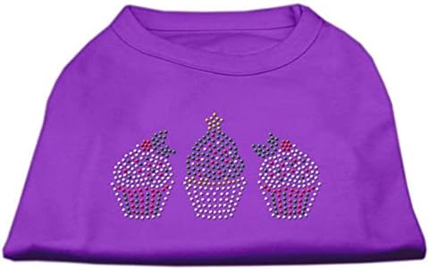 מוצרי חיות מחמד של מיראז 'קאפקייקס לחג המולד של חולצת חיות מחמד ריינסטון, בינוני, סגול