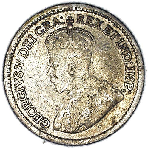 1914 CA GEORGE V עם DEI GRA KM קנדי 22 כסף 5 סנט מאוד טוב