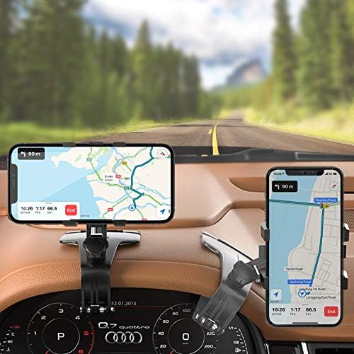Wipalor 2021 משדרג מכונית מחזיק טלפון למוח מחוונים, מחזיק טלפון סלולרי מסתובב 1200 מעלות לרכב, טלפון רכב גדול אוניברסלי