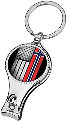 וינטג 'ארהב דגל נורווגיה ציפורן וציפורניים קוצץ ציפורניים חותכי ציפורניים מתכת חותכי ציפורניים עם מחזיק מפתחות פותחן