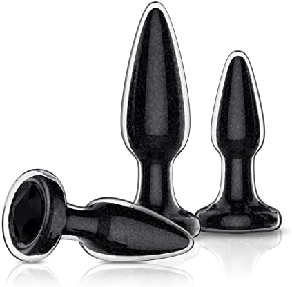 צעצועי סקס תקע אנלי -קת - Utimi זכוכית Analplug Analplug Set Set ערכת תענוג מתחילים עם פלאגסטוי סנסורי של Widen Base